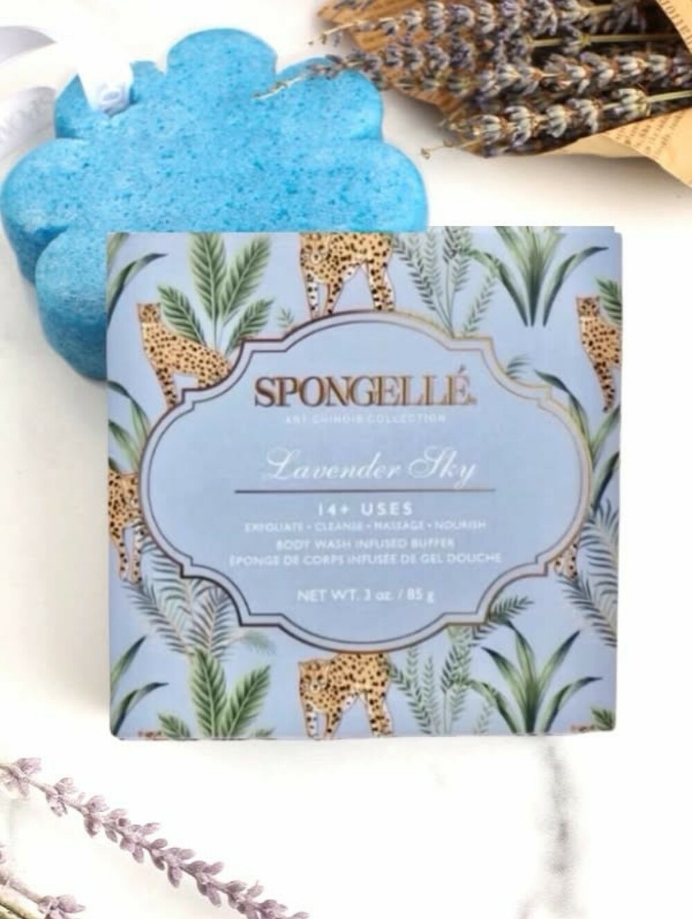 Spongelle Lavender Sky Body Wash Infused Buffer Sponge 85g *Brand NEW in Box